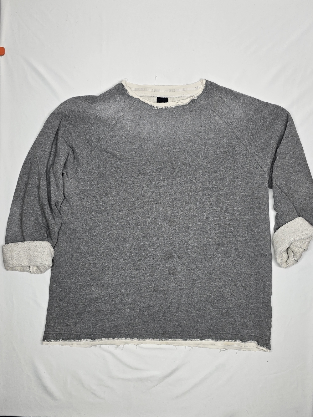 Diesel Made in Italy Distressed Faded Gray Crewneck Sweatshirt XL